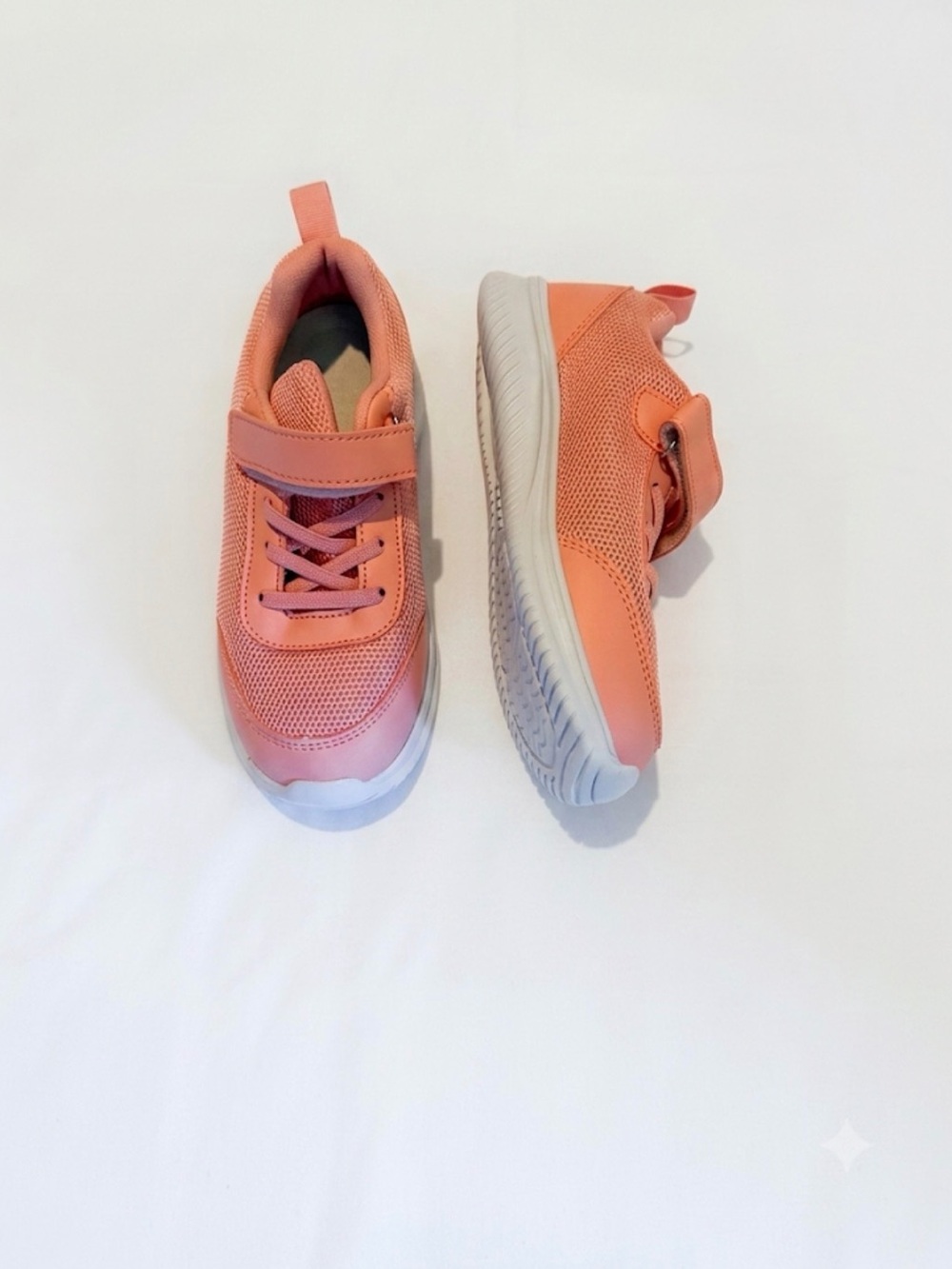 Amazon Coral Pink Kids Sneakers with Hook-and-Loop Strap